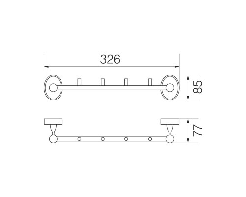 Перекладина с 4-мя крючками Veragio Bonjour бронза