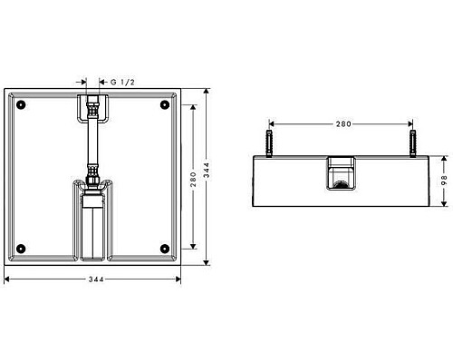Скрытая монтажная часть для верхнего душа Hansgrohe Raindance 400 26254180