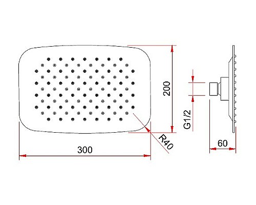 Верхний душ Berges Ventas O 074005 Хром сильвер