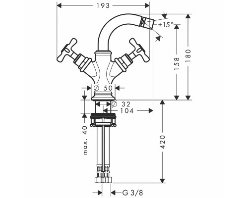 Смеситель для биде Axor Montreux 16520000 Хром