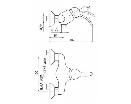 Смеситель для душа Rav Slezak Labe L581.5SM Хром