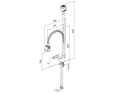 Смеситель для кухни Milardo Meal M05SB2FM05 Хром
