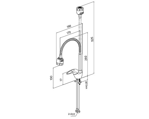 Смеситель для кухни Milardo Meal M05SB2FM05 Хром