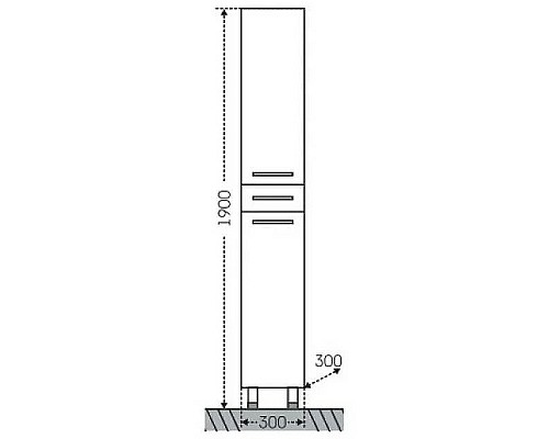 Шкаф пенал СанТа Омега 30 507001 Белый