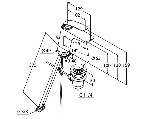 Однорычажный смеситель для раковины Kludi Balance 520230575