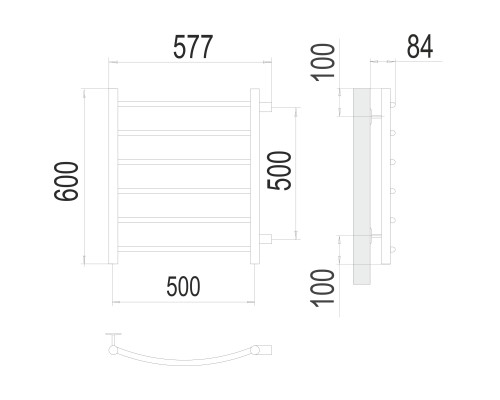 Полотенцесушитель Terminus Эконом Классик П6 500х600 бп500