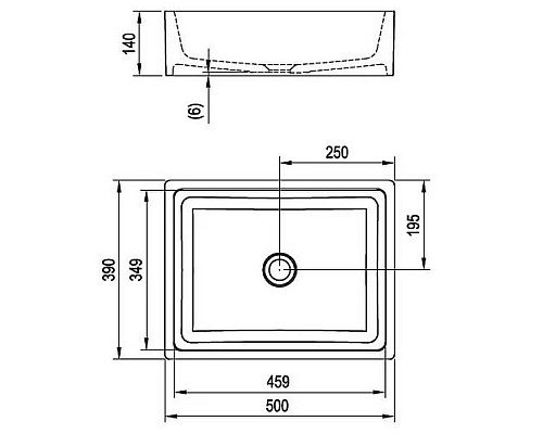 Умывальник Ravak FORMY 01 500 D XJL01250000 белый со скрытым переливом