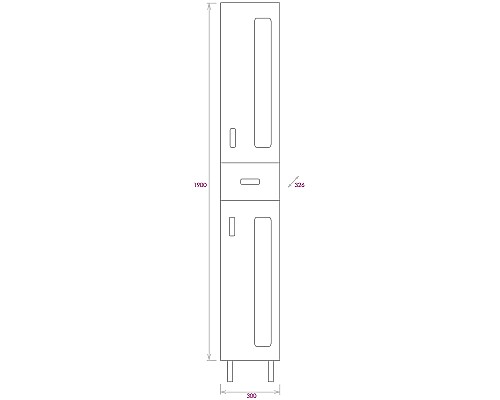 Шкаф пенал Onika Кристалл 30.18 403050 Белый