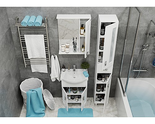 Шкаф пенал Onika Кристалл 30.18 403050 Белый