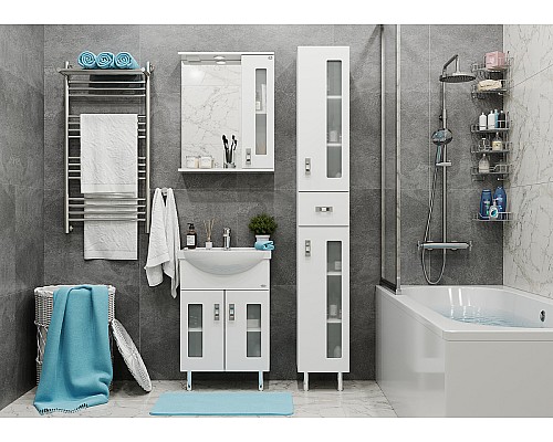 Шкаф пенал Onika Кристалл 30.18 403050 Белый