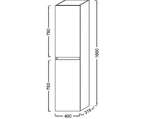 Шкаф пенал Jacob Delafon Tolbiac 40 EB2385-J5 подвесной Белый лак