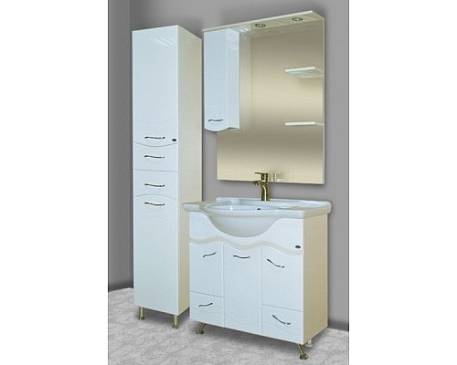 Зеркало со шкафом Bellezza Мари 85 L 4612914002016 с подсветкой Белое