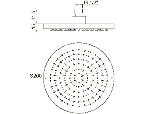Верхний душ Paini 50CR759TCARE20E Хром