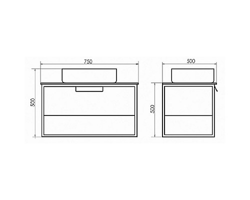 Тумба с раковиной Comforty Кельн 75 00004149065 подвесная Дуб темный