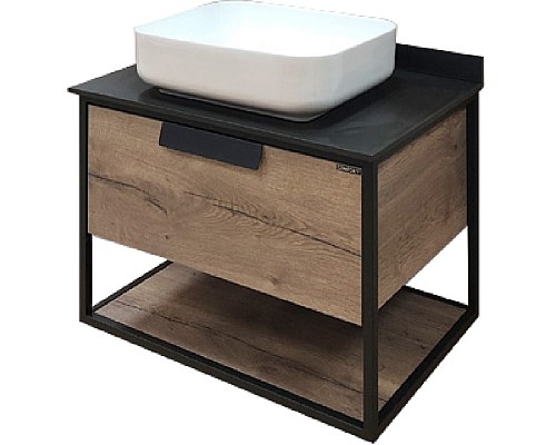 Тумба с раковиной Comforty Кельн 75 00004149065 подвесная Дуб темный