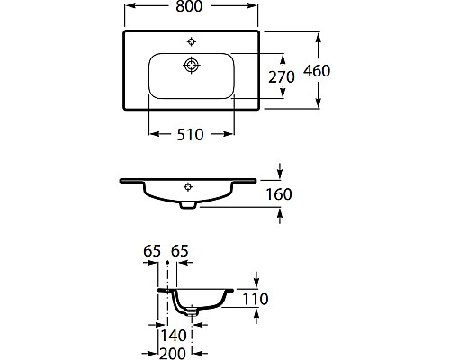 Раковина Roca Victoria Nord Unik 80х46 32799C000