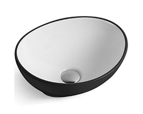 Раковина-чаша CeramaLux 40 7138BW Белая Черная