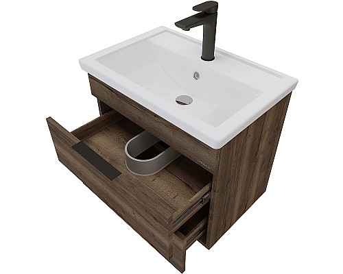 Тумба под раковину Grossman Форта 60 1060052 подвесная Темный дуб галифакс