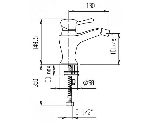 Смеситель для биде Cezares GIUBILEO-BSM1-02