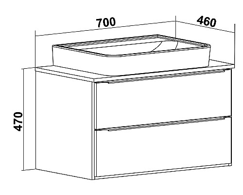 Тумба под раковину Runo Мальта 70 00-00001097 Дуб Черная