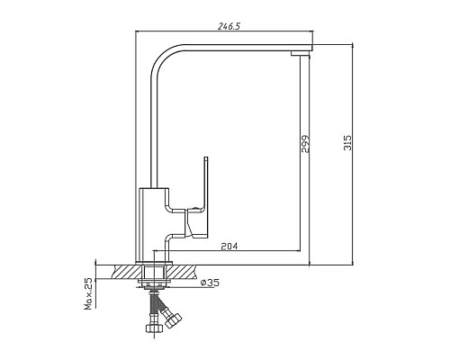 Смеситель для кухни Haiba HB70615 Хром