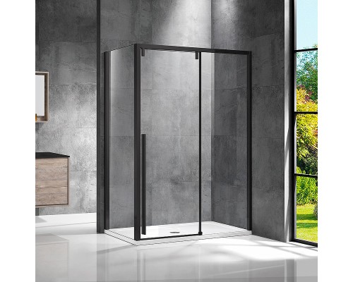 Душевой уголок Vincea Lugano 130х80 VSR-1L8013CLB-1 профиль Черный стекло прозрачное