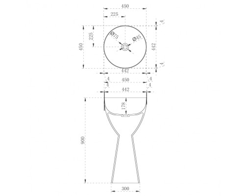 Раковина Abber Kristall 45 AT2703Opal Коричневая