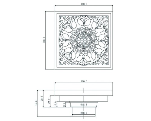 Трап сливной Veragio Canyon d40 VR.CAN-2045.CR, с декоративной решеткой 10х10, с клапаном хром