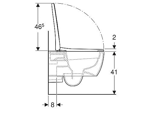 Чаша унитаза безободковая подвесная GEBERIT Icon 500.784.01.1