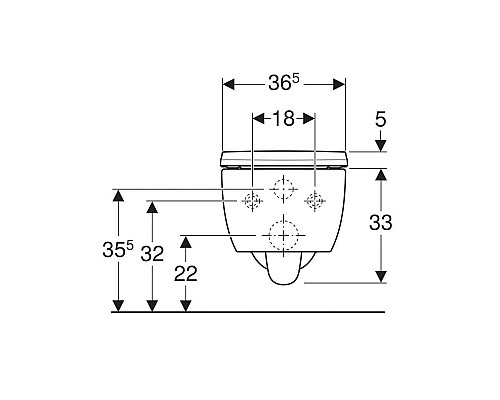 Чаша унитаза безободковая подвесная GEBERIT Icon 500.784.01.1