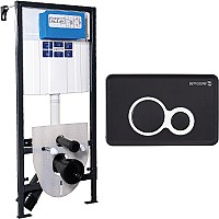 Инсталляция Pestan Sava Fix Slim SET40006461 для унитаза с Черной матовой клавишей смыва
