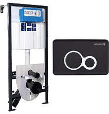 Инсталляция Pestan Sava Fix Slim SET40006461 для унитаза с Черной матовой клавишей смыва