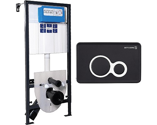 Инсталляция Pestan Sava Fix Slim SET40006461 для унитаза с Черной матовой клавишей смыва