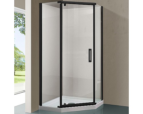 Душевой уголок Vincea Stresa 100х100 VSP-1S100CLB профиль Черный стекло прозрачное