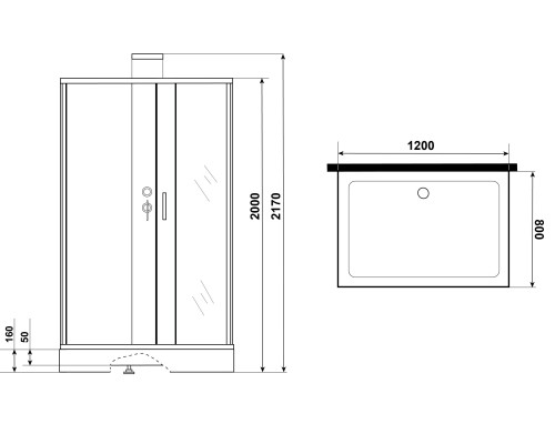 Душевая кабина Grossman Elegans 120x80 без гидромассажа