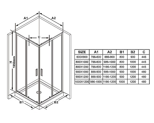 Душевая дверь Ravak Blix Slim BLSRV2K-100 X1XMA0300Z1 Черный матовый Transparent