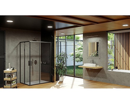 Душевая дверь Ravak Blix Slim BLSRV2K-100 X1XMA0300Z1 Черный матовый Transparent