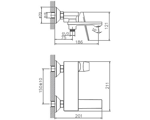 Смеситель для ванны Haiba HB60533-3 Пепельный