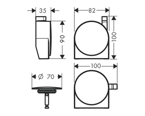 Заглушка для ванны Hansgrohe хром