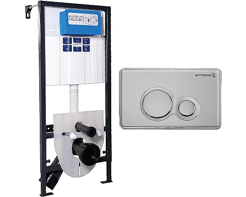 Инсталляция Pestan Sava Fix Slim SET40006463 для унитаза с клавишей смыва Хром матовый