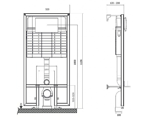 Инсталляция Pestan Sava Fix Slim SET40006463 для унитаза с клавишей смыва Хром матовый