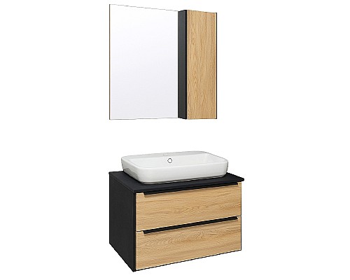 Тумба под раковину Runo Мальта 70 00-00001097 Дуб Черная