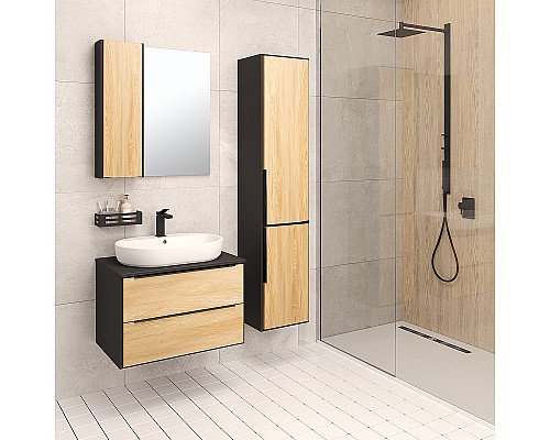 Тумба под раковину Runo Мальта 70 00-00001097 Дуб Черная