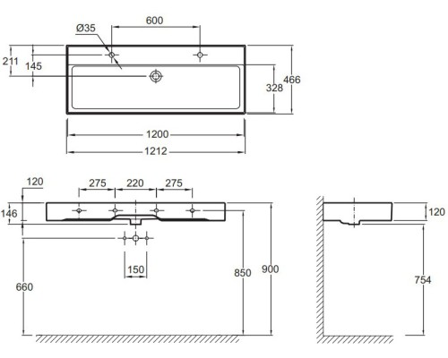 Раковина Jacob Delafon Vivienne 120 EXBK112-00 Белая