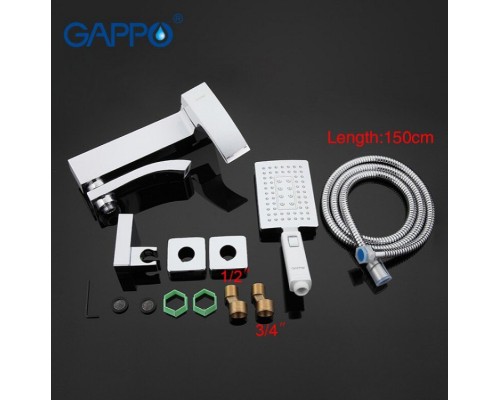 Смеситель для ванны Gappo G07 G3207-8 Белый Хром