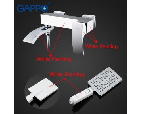 Смеситель для ванны Gappo G07 G3207-8 Белый Хром