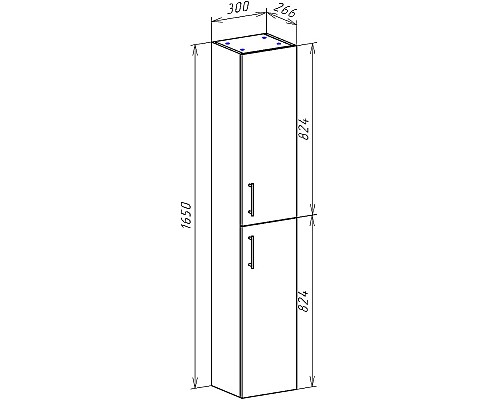 Шкаф пенал Bellezza Рона 30 4624102180512 подвесной Натуральный дуб Серебро