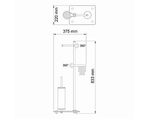 Напольная стойка WasserKRAFT Abens K-1264B Черная глянцевая