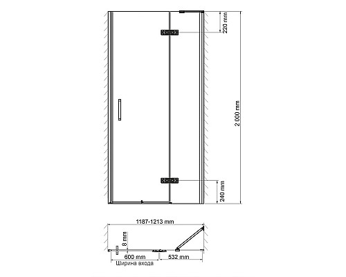 Душевая дверь WasserKRAFT 10H05RWHITE