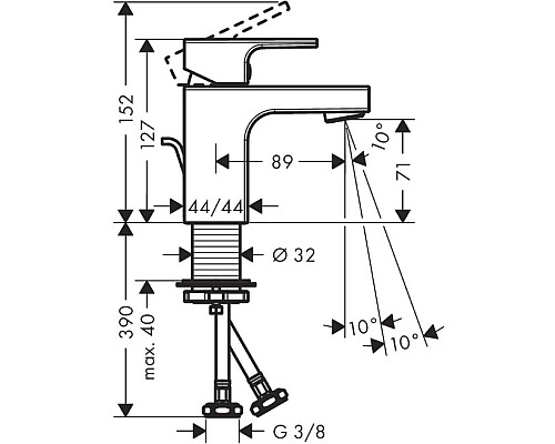Смеситель для раковины Hansgrohe Vernis Shape 71560670 Черный матовый